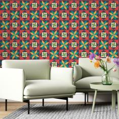 Imagem de Papel De Parede Adesivo Retrô Estrela N06116 Rolo 0,58X3M