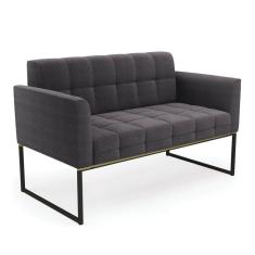 Imagem de Sofá Namoradeira 2 Lugares Industrial Preto Elisa Bouclê D03 - D`rossi Cor Grafite