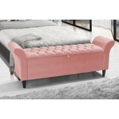 Imagem de Recamier Báu Para Cama Casal 150 Cm Pés Palito Retro Rose - Mega