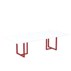 Imagem de Mesa de Reunião Retangular 200x90cm Mr2000p25tub Branco/Vermelho