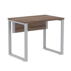 Imagem de Mesa Escritório P25 tub Pandin 90 cm (larg) Tampo mdp Walnut Pé Aço Tubular Cinza