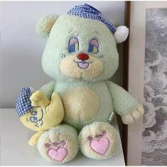 Imagem de Conjuntos de presente de bebê 35cm adorável boa noite ursinho de pelúcia abraço boneca brinquedos verde