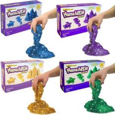 Imagem de Kit 4 Massa Areia Massinha Modelar Brilhante Glitter - Sunny