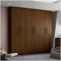 Imagem de Guarda Roupa Casal 06 Portas 03 Gavetas Lima Henn Castanho