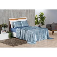 Imagem de Jogo De Lençol Cetim Alyas Estampado King 4 Peças - Nathalia Enxovais