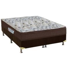Imagem de Cama Box Queen: Colchão Anatômico Ortobom D45/Ep Fort Tech Iso 150 Mega Firme + Base Brown(158X198)