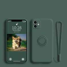 Imagem de Capa de suporte de telefone com anel de silicone líquido para Samsung Galaxy S23 Ultra Plus S22 S21 FE S10 S10E S8 S9 Plus Capa protetora, verde escuro, para s23ultra