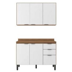 Imagem de Cozinha Modulada Composição 10 Firenze 2 Peças Amêndola Branco - Demóbile Amêndola Branco