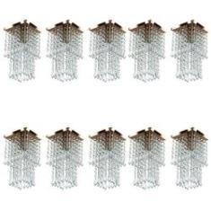 Imagem de Kit 10 Lustre Plafon De Cristal Acrilico Spark Cobre