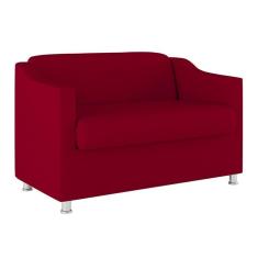 Imagem de Sofá Namoradeira Sala De Espera Elegante Suede – Balaqui Cor: vermelho