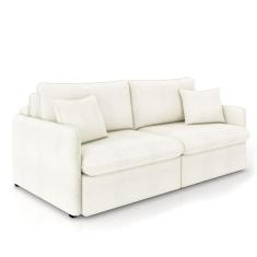 Imagem de Sofá Retrátil Reclinável 4 Lugares 254cm Maili Bouclê Bege K01 - D`Rossi