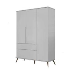 Imagem de Guarda Roupa Melinda Cinza 100% Mdf 3 Portas E 2 Gavetas Para Quarto D