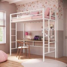 Imagem de Beliche Suspenso de Solteiro em Ferro Jolie Branco