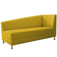 Imagem de Recamier Valéria 185cm Lado Esquerdo Suede Amarelo - Amarena Móveis
