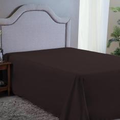 Imagem de Lençol King Sem Elástico 400 Fios Marrom 2,80m x 2,50m