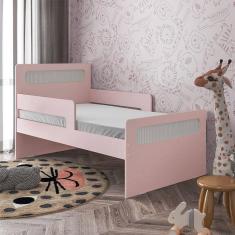 Imagem de Cama Infantil Solteiro Isa Com Grade Lateral Rose - Cor: Rosa