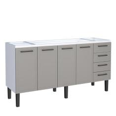 Imagem de Gabinete de Aço Para Pia 180cm 4 Portas Juno/Apolo 4 Gavetas Cozimax Cinza Argila