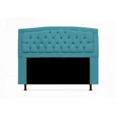 Imagem de Cabeceira Estofada Geovana Para Cama Box Solteiro 90 cm Suede  Turquesa - DL Decor