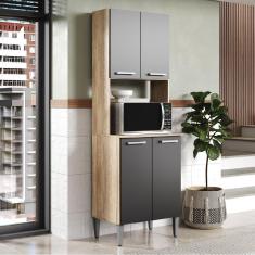 Imagem de Torre Quente Carvalho com Preto Cozinha Arizona 2783 Carraro