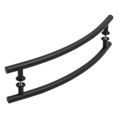 Imagem de Puxador De Porta Tubular Curvo Lateral Preto 40Cm