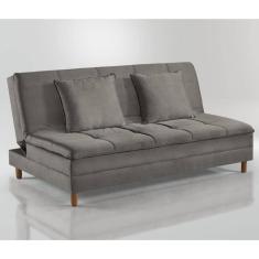 Imagem de Sofá Cama Vegas 185cm Pé De Madeira Talento Móveis Prata