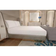 Imagem de Jogo de Lençol Zono Enxovais Cama Queen 3 Peças Malha 100% Algodão Branco