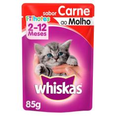 Imagem de Ração Úmida Whiskas Sachê Carne ao Molho para Gatos Filhotes - 85 g