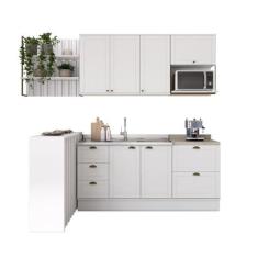 Imagem de Cozinha Completa Milla Pro 100% Mdf Armário e Balcão Branco Carraro