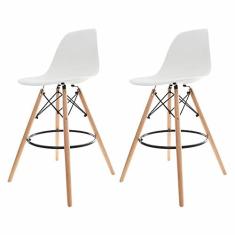 Imagem de Kit 2 Banquetas Alta Charles Eames Eiffel Branca