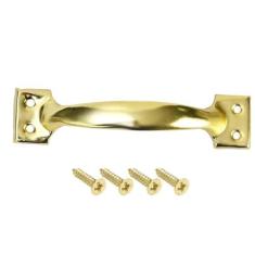 Imagem de 5/1 conjunto de maçanetas de porta em arco de metal de 4/6 polegadas com parafusos, armários de móveis, puxadores de gaveta, portão de ferro, maçanetas de porta de galpão de celeiro, ouro 6 polegadas