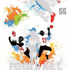 Imagem de Papel De Parede Lavável Futebol Americano E Tintas 6M