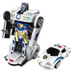 Imagem de Brinquedo Infantil Carrinho Luz E Som Polícia Que Vira Robô - Tesla St