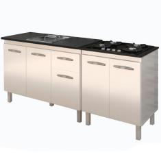 Imagem de Balcao Pia 120cm E Cooktop 4 Bocas Branco Mobbs