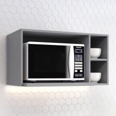 Imagem de Armário Aéreo Cozinha Essência para Micro-Ondas 100% Mdf Cinza - Henn