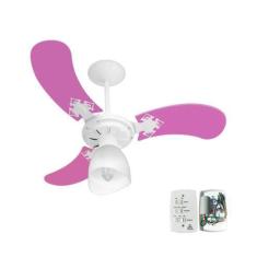 Imagem de Ventilador Teto Super Baby Colors 3 Pás Mdf Branco/Rosa 110V - Venti-D