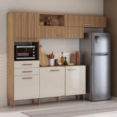 Imagem de Armario Cozinha Completa com balcão  Dallas com 7 Portas e 2 Gavetas -