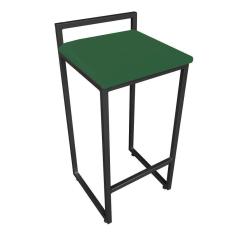 Imagem de Banqueta Alta Lavínia Suede Base Preto Verde
