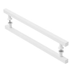 Imagem de Puxador De Porta Quadrado Branco 60cm - Metalcromo