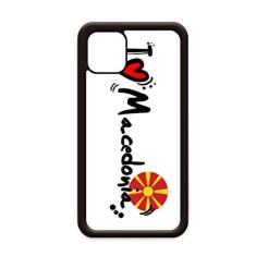 Imagem de I Love Macedônia Bandeira da Palavra Love Heart Ilustration para iPhone 12 Pro Max Capa para Apple Mini Mobile Case Shell