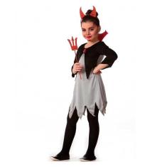 Imagem de Fantasia de Halloween Diabinha Charmosa Infantil Com Tiara e Tridente