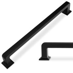 Imagem de POVEFONK Pacote com 6 puxadores de armário de cozinha pretos foscos de 7 polegadas (177 mm) Puxadores de gaveta pretos puxadores de gaveta puxadores de armário de cozinha puxadores de gaveta puxadores