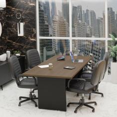 Imagem de Mesa De Reunião Para Escritório 200x100cm Nogal