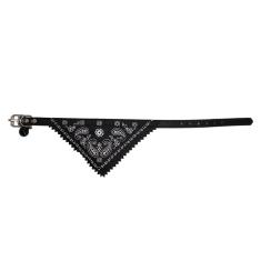 Imagem de Coleira Bandana Preta Com Guizo Cães e Gatos Porte Pequeno