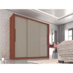 Imagem de Guarda Roupa Casal 3 Portas de Correr Flex Panamá- Cinamomo/Off White