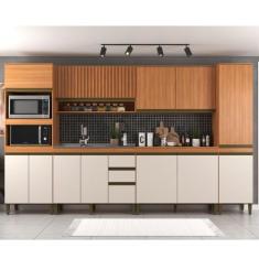 Imagem de Cozinha Modulada 6 Peças Cecilia J Carvalho, Freijo/Off White