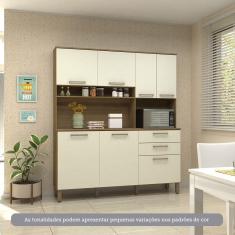Imagem de Cozinha Compacta 7 Portas E 2 Gavetas Com Tampo Luciane Móveis Carvalho Arenas