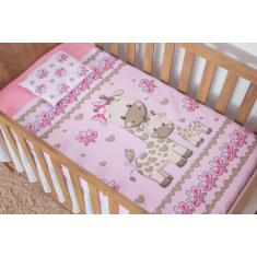 Imagem de Jogo de Lençol Para Berço Estampa Exclusiva Kit 03 Peças Anti Alérgico