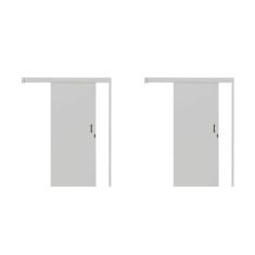 Imagem de Kit com 2 Portas de Correr Madeira 215x80cm Sobrepor Reversível Melamínico Branco