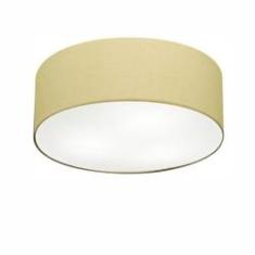 Imagem de Plafon Cilíndrico Md-3047 Cúpula em Tecido 45x15cm Algodão Crú - Bivolt