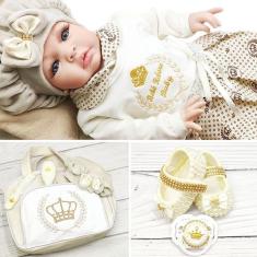 Boneca Reborn Princesa Menina Barata - Com Enxoval + Bolsa